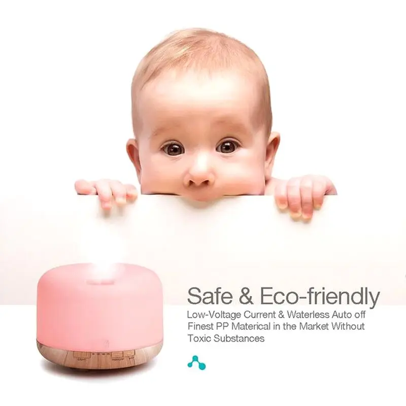  500ml Premium Essential Oil Diffuser Ultrasonic Aromatherapy Fragrant Oil Vaporizer Humidifier Time