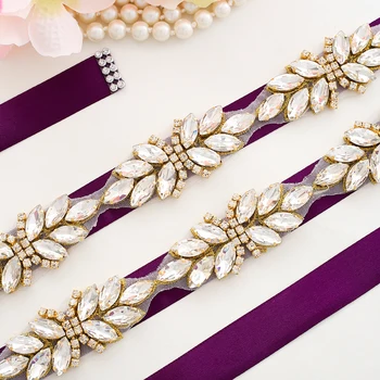 

Silver Rhinestones Bridal Sash Crystal Wedding Belt Handmade Beads Bridal Sash For Wedding Accessories A161G