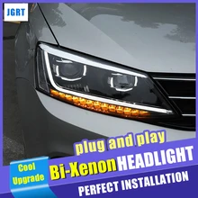 Автомобильный Стайлинг для фары для Volkswagen Jetta 2012- для Jetta MK6 светодиодный комплект фар HID светодиодный биксеноновый объектив СВЕТОДИОДНЫЙ drl динамические поворотные огни