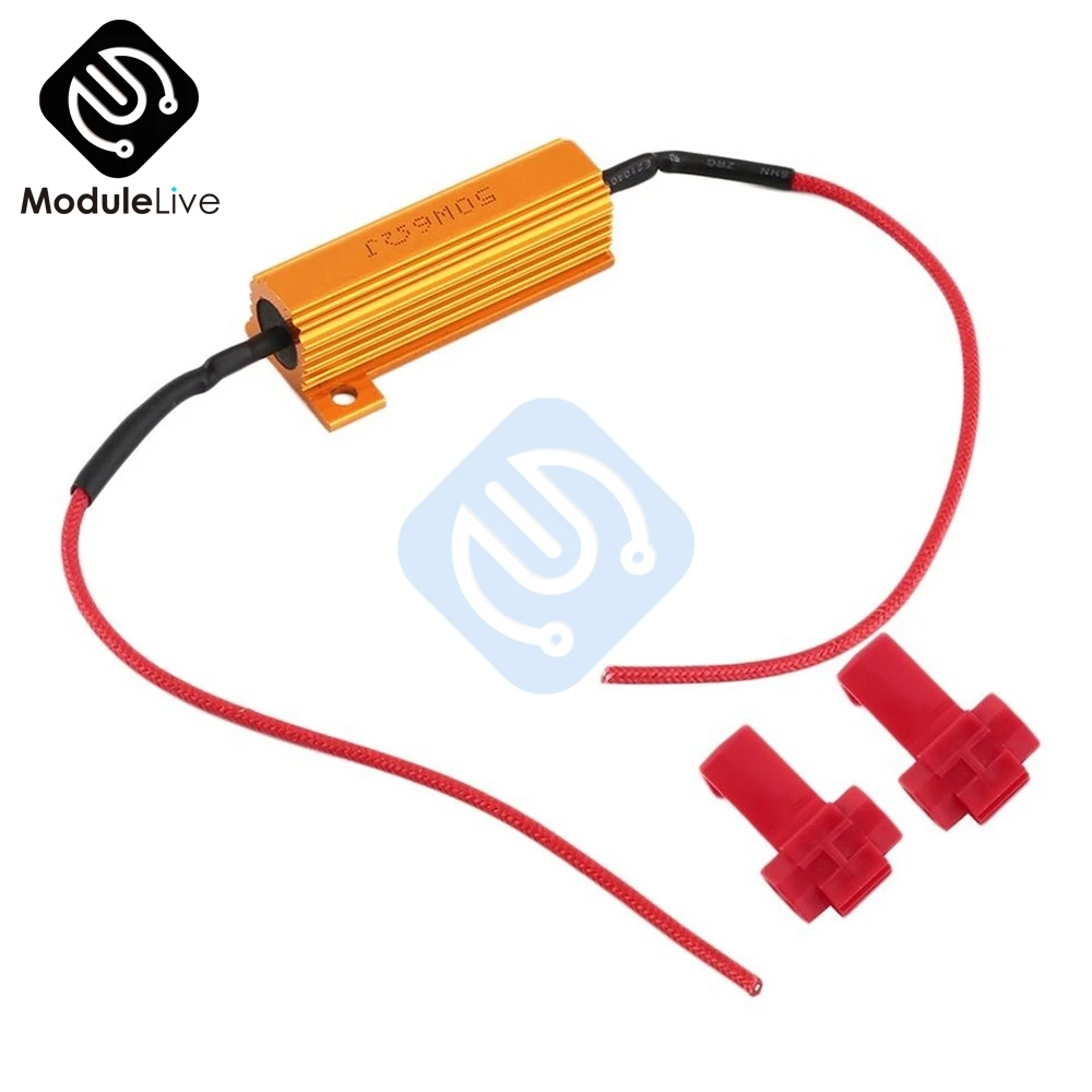 

LED DRL Fog Turn Singal Load Resistor 5W-50W 6 ohm Two Cancellers For 12V Cars