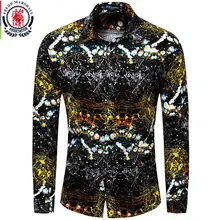 Fredd Marshall, новинка, Мужская брендовая одежда, приталенная хип-хоп рубашка, Мужская гавайская рубашка с длинным рукавом и 3D принтом, Повседневная Уличная одежда 31