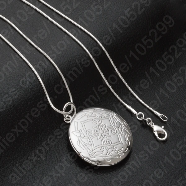 New 925 Sterling Silver Jewelry Round Photo Locket Necklace Pendant Best Gift For Women Girl | Украшения и аксессуары