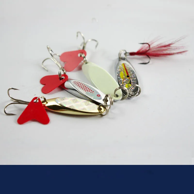 

Classic Bevel Tilt Spoon Lures 7-21g Laser Feather Jigs Professional Night Fishing Catfish Bass Jigbait Lures