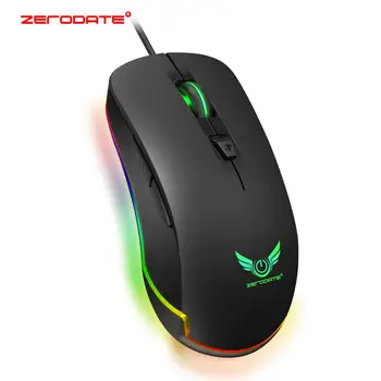 

ZERODATE S600 USB Wired Gaming Mouse 4800 DPI 6keys Optical Macro Programmable RGB Computer Mouse Professional Mouse For Desktop