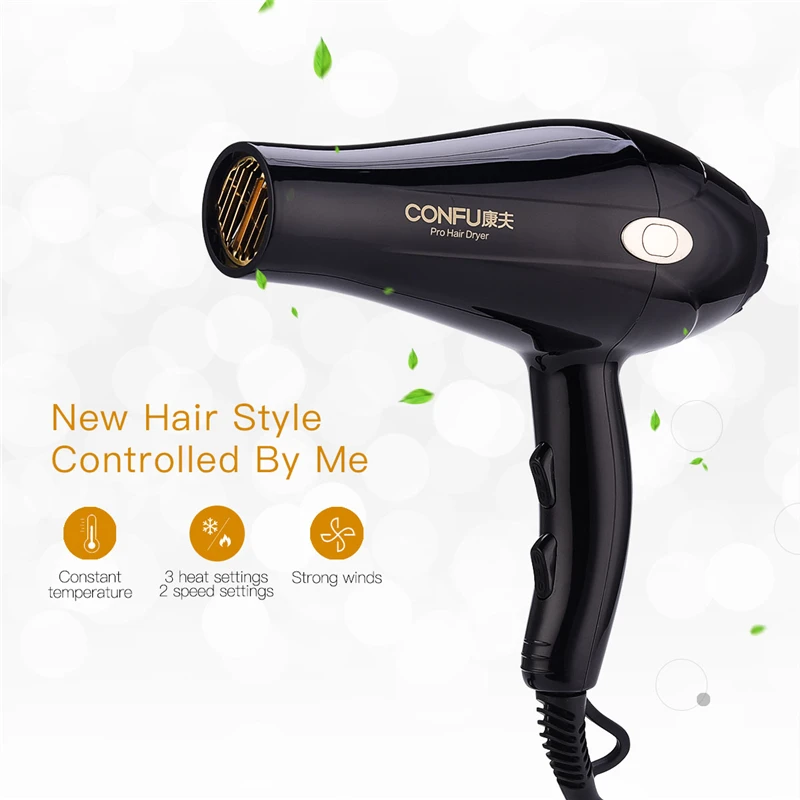 

2000W Strong Power Hair Dryer Negative Ionic Hair Blow Dryer Styling Tools Hairdryer Hot/Cold Air Wind Collecting Nozzle Travel