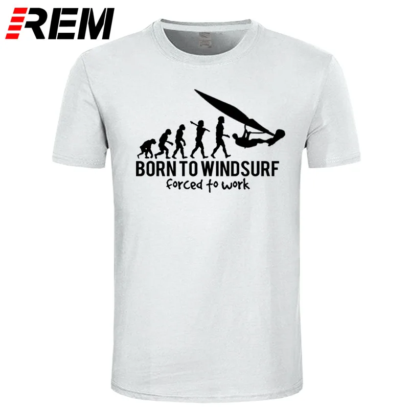 REM Лидер продаж забавные Винтаж Born To Windsurf Эволюция забавная футболка для мужчин - Цвет: 3