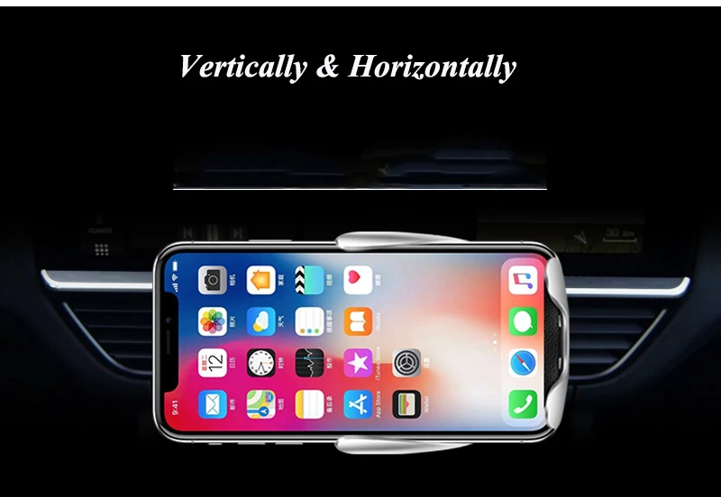 05Car Wireless Charger Smart Auto Clamp Charge Mount Air Vent Phone Holder