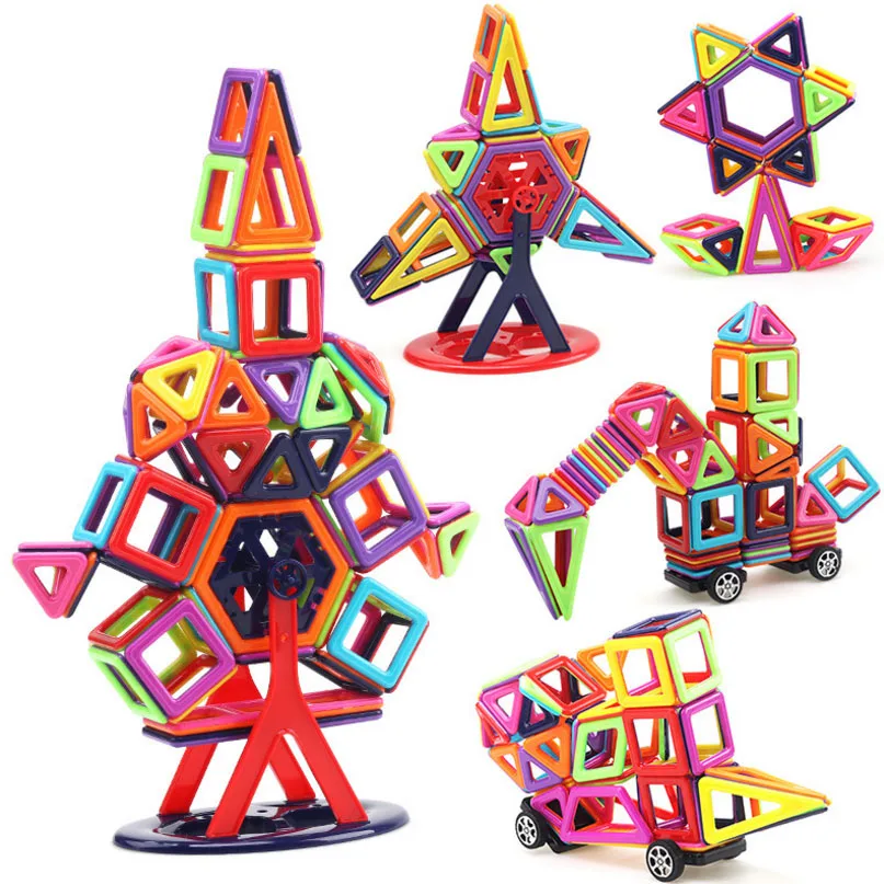 

40pcs-166pcs Magnetic Designer Construction Set Model Building kits Children Kids Puzzle Toys Multiple Color Blocks Best Gift