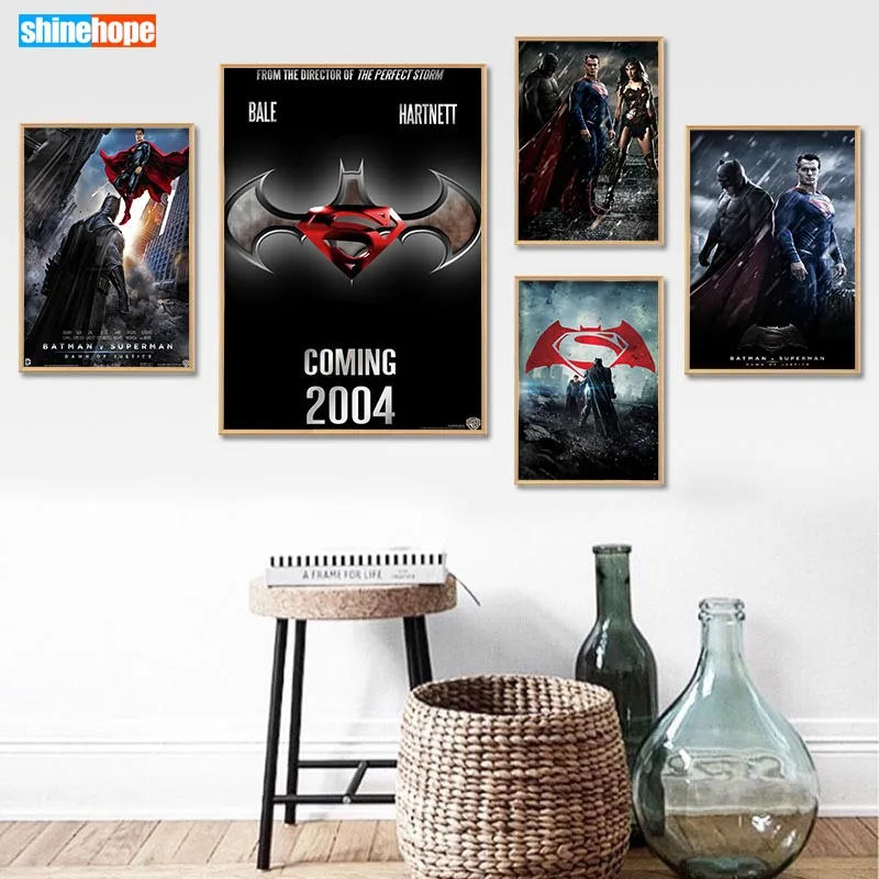 

Custom Batman vs Superman Poster Canvas Poster 30X45cm,40X60cm Art Home Decoration Cloth Fabric Wall Poster Print Silk Fabric