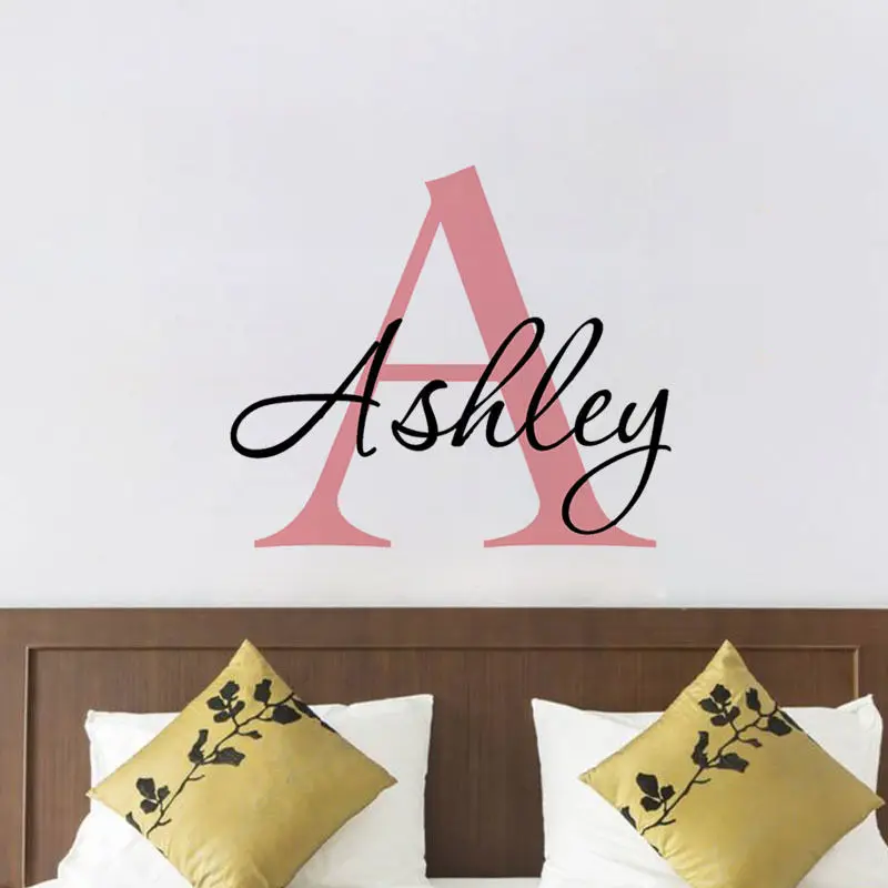 G246 Wall Decor Monogram Personalized Name Wall Decor Bedroom Vinyl