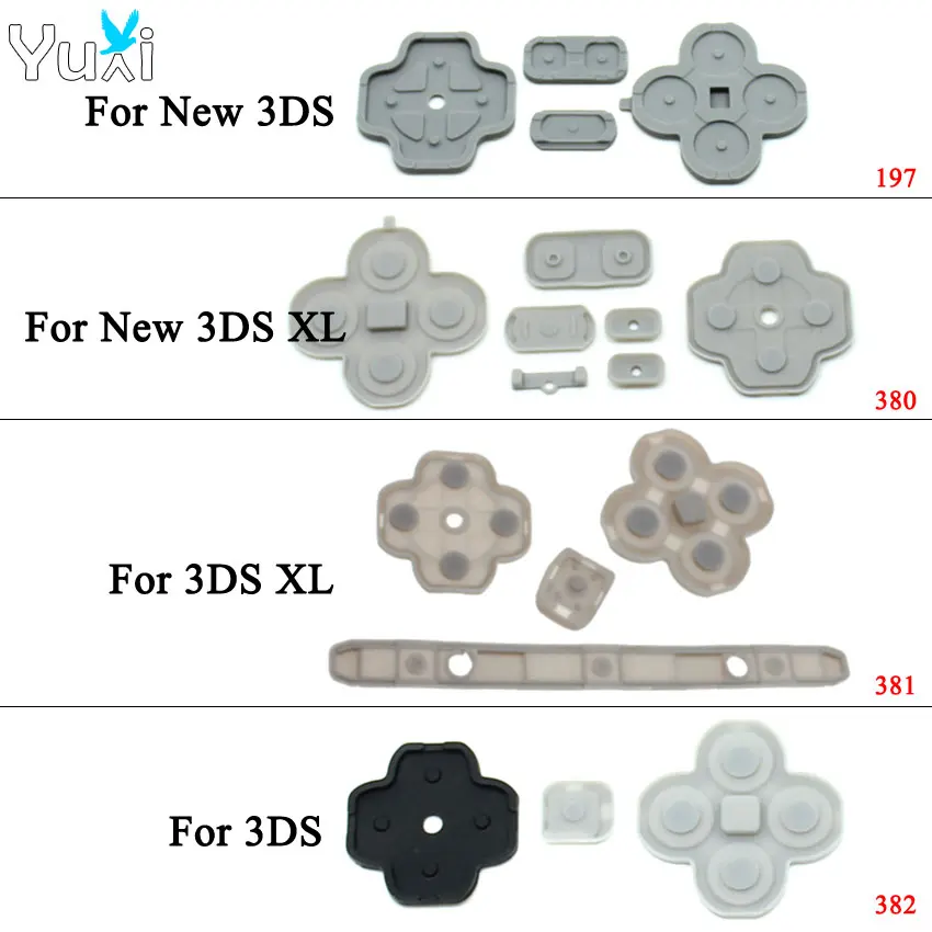 

YuXi 5 sets Silicone Conductive Rubber Button Pad Set Replacement Part For Nintend for 3DS & New 3DS XL LL Console.
