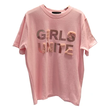 

Kawaii Golden plating letter Printed T Shirt Women Summer Short Sleeve Tshirts Pink T-Shirt Girl Casual Tops