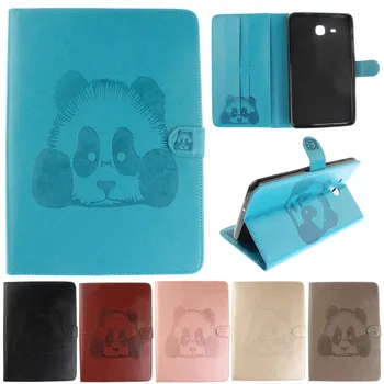 

Cartoon Panda Pattern PU Leather Flip Wallet Tablet Case For Samsung Galaxy Tab A 7.0" T280 T285 cover Coque With Card Holder