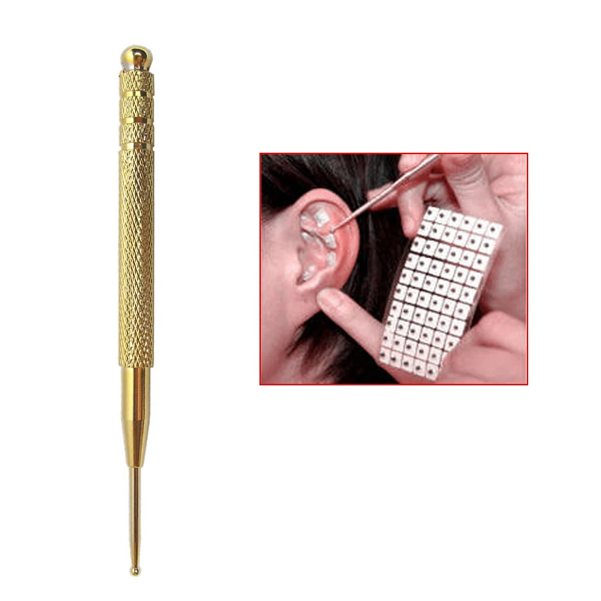 

Pure copper Auricular Point with Elastic Probe Tool Home Health Care Ear Reflex Zone Massage Pen Acupuncture Detection Stick