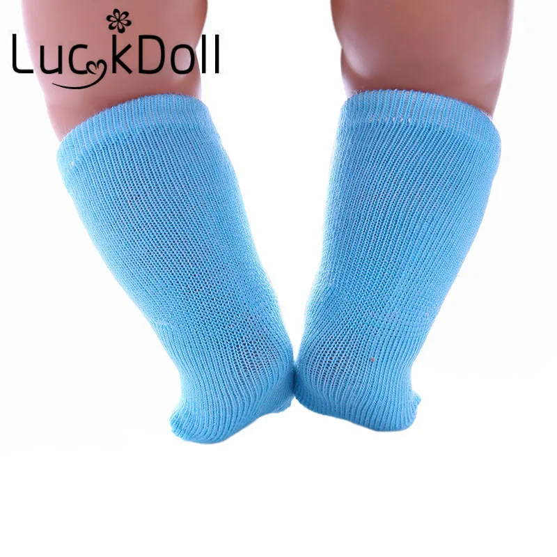 LUCKDOLL однотонные носки подходят для куклы 18 дюймов или 43 см кукольные аксессуары для кукол