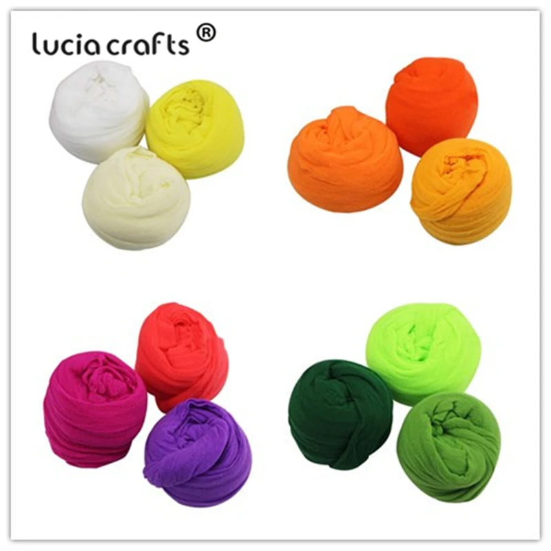 Lucia crafts 1,5 м(после вытягивания) Разные цвета на выбор нейлоновые чулки материал для изготовления цветов аксессуары ручной работы 6 шт./лот, 2 шт/цвет C0101