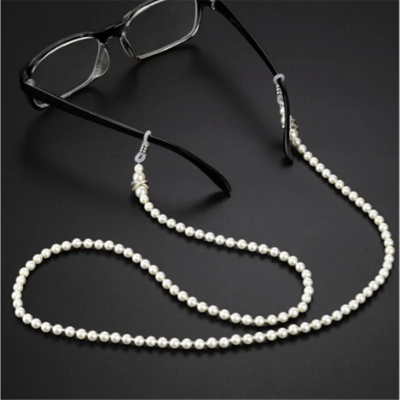 

Fashion White Pink Pearl Glasses Chain Beaded Sunglass Reading Eyeglasses Chain Cord Holder Rope For Men Women Couples