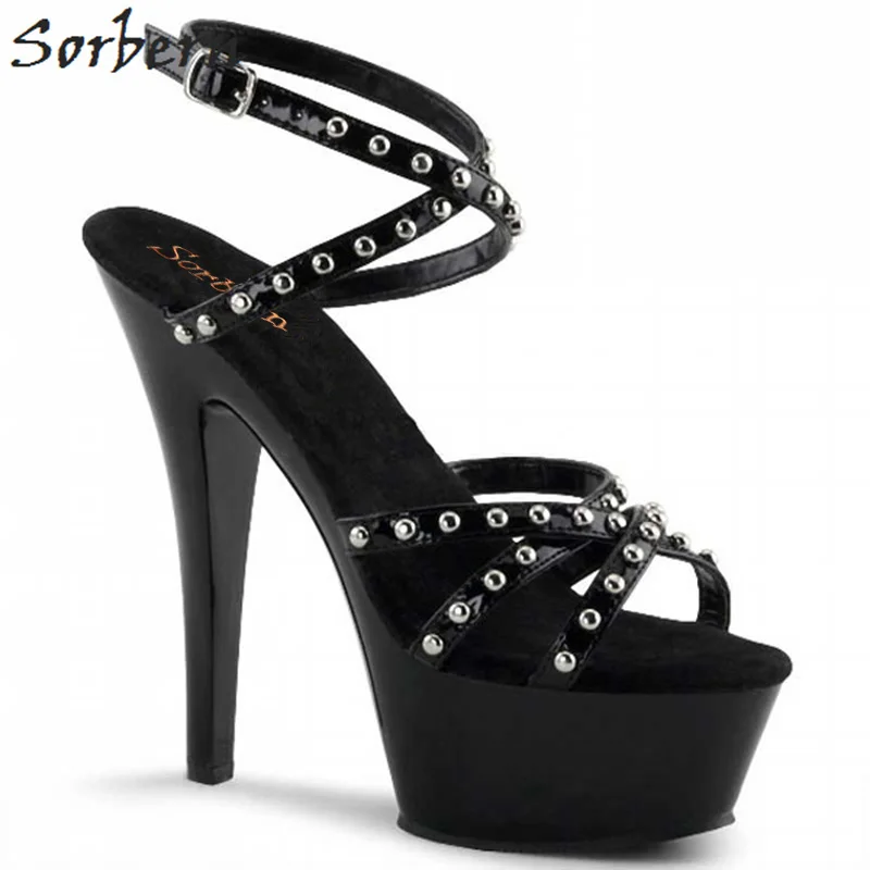 

Sorbern Studed Sandals Designer Shoes Women Open Toe High Heel Size 10 Custom Made Platform Ankle Strap Chaussures Femme Sandals