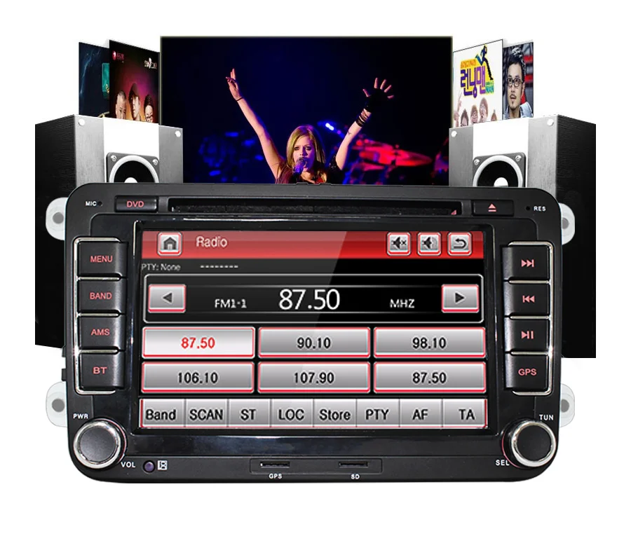 Topsource 7 "2 din автомобильный DVD GPS Радио стерео плеер для Volkswagen Гольф 6 passat b6 B7 туристическое Поло Tiguan сиденья Leon Skoda Octavia