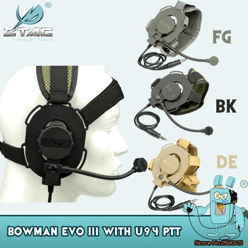 Z Tac Tactical Headphones Bowman Evo Iii Military Shooting Headphones U94 Ptt Baofeng Headset