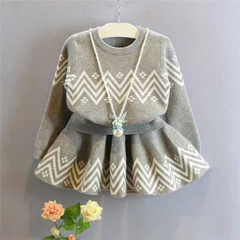 

Toddler Kids Baby Girls Outfits gray sweater+tutu skirt set,2-7y girls Clothes Set,children outwear autumn winter