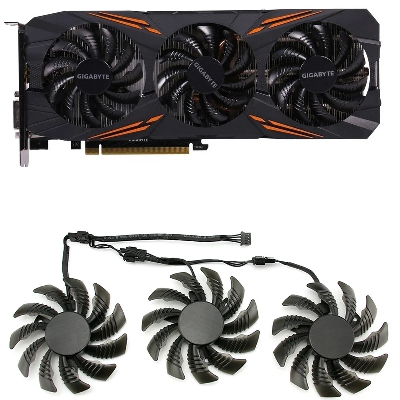 Кулер для видеокарты Gigabyte AORUS GTX 1080 1070 Ti 75 мм 3 шт.|Охлаждающие подставки ноутбуков|