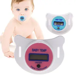 ЖК-дисплей цифровой Детские младенческой малыш пустышки термометр Температура мягкая соска