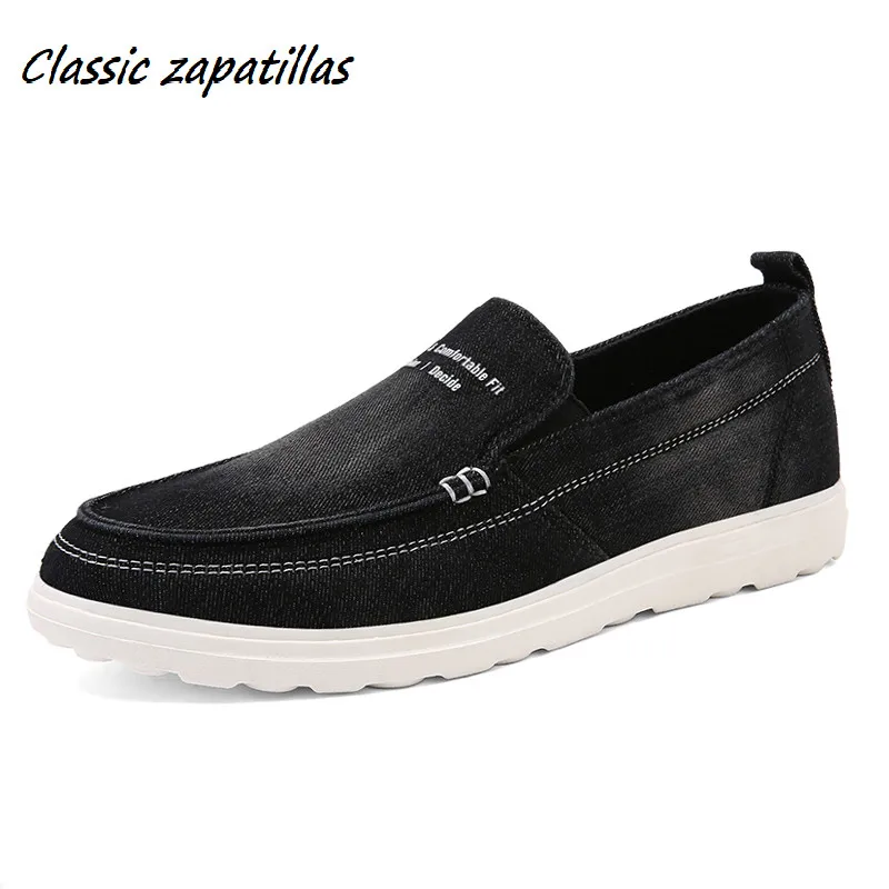 

Men Denim Canvas Shoes Simple Casual Mens Loafers Autumn Summer High Quality Comfortable Slip-On Shoes Man Flats Size 39-47