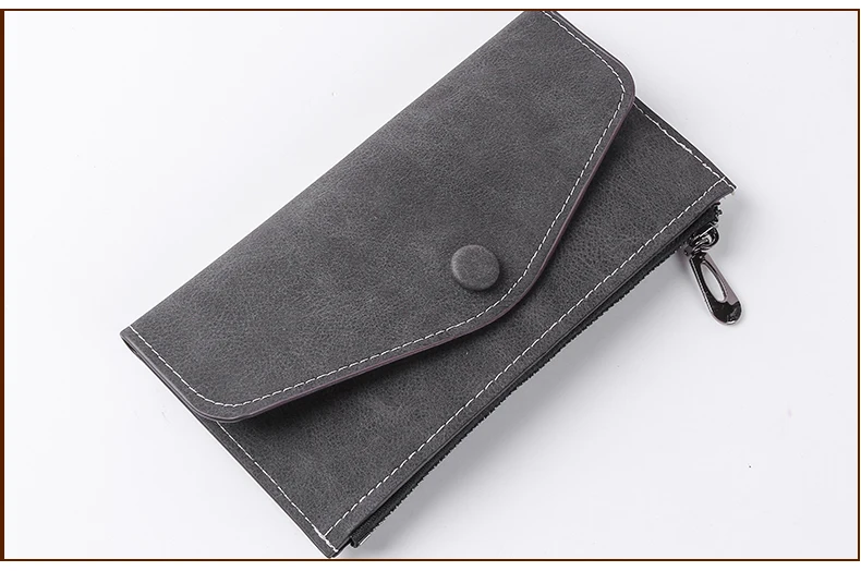 Матовый кожаный женский кошелек сумка на молнии винтажный Женский кошелек сумочка модный держатель для карт, карман для телефона длинный женский кошелек B333