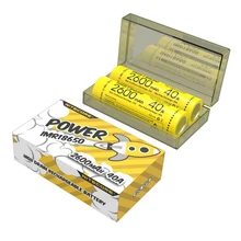 NITECORE power IMR18650 2600mAh 40A 3,7 V литий-ионная защищенная аккумуляторная батарея с высокой прочностью для Vaping устройств 2 шт. с плоским верхом