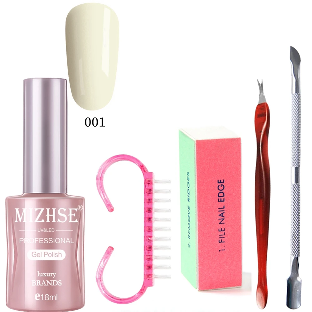 MIZHSE УФ-гель для ногтей Nail Kit наборы для ногтей 4 инструменты для индивидуальных косметических средств 18 мл набор для гелевого маникюра кисть, полировщик кутикулы удаление омертвевшей кожи вилка - Цвет: YH001