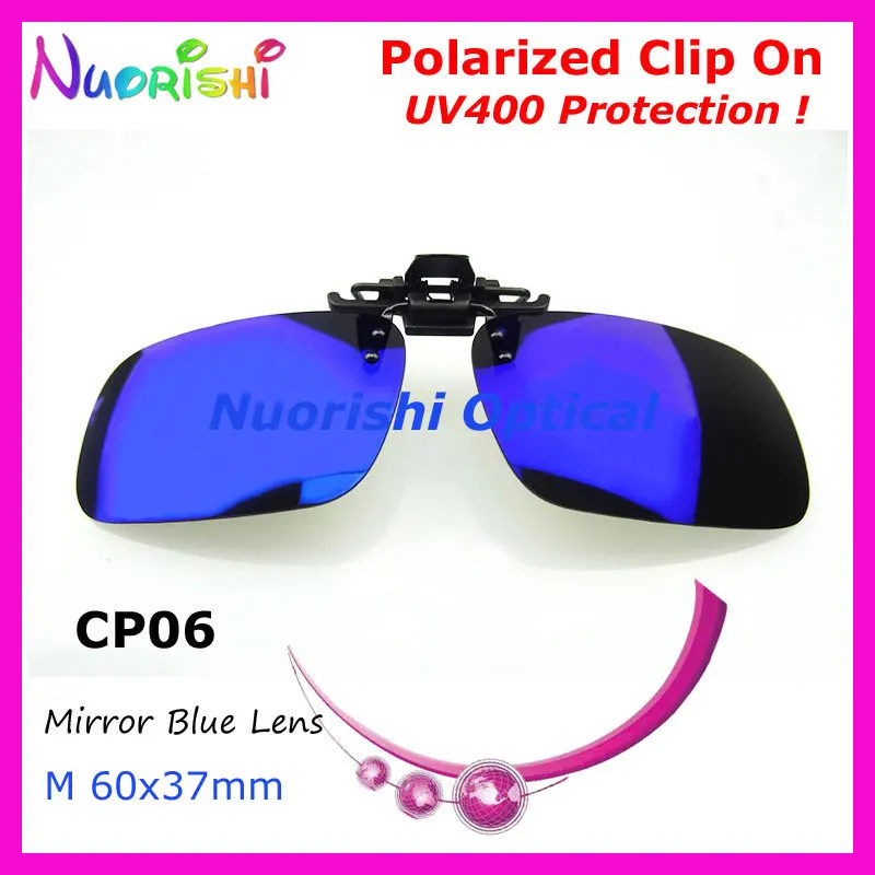10 штук/упаковка зеркало с поляризационным покрытием клипсы с TAC линзой с UV400 CP06 - Цвет линз: Mirror Blue  M