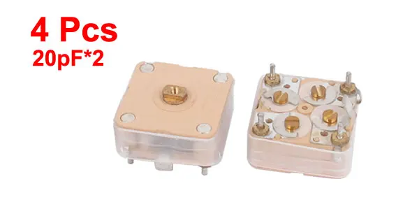 444HF 20pF*2 Capacitance Medium Variodence Adjustable Variable Capacitor 4pcs