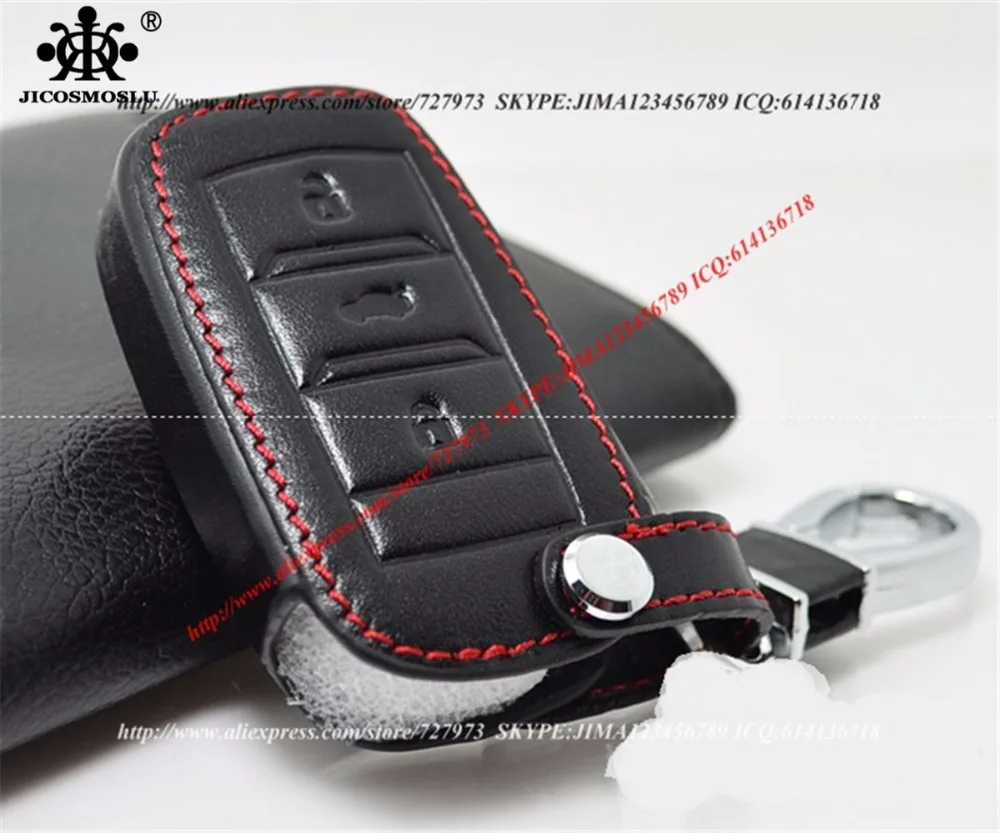 

JICOSMOSLU: HIGH QUALITY 100% COWHIDE CAR KEY CASE RING FOR CHANGAN CHANA CS35 CS75 XT,100% FIT KEYS