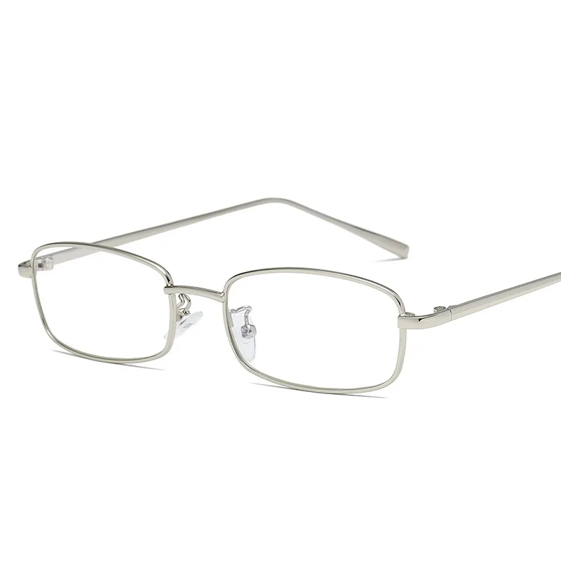 YOOSKE маленькие квадратные солнцезащитные очки для женщин и мужчин, Ретро Красные солнцезащитные очки, прозрачные линзы, очки в металлической оправе, затемненные очки - Цвет линз: Silver Clear