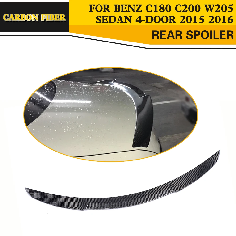 

car-styling carbon fiber rear trunk spoiler lip wing fit for benz C180 C200 W205 Sedan 4-door 2015 2016
