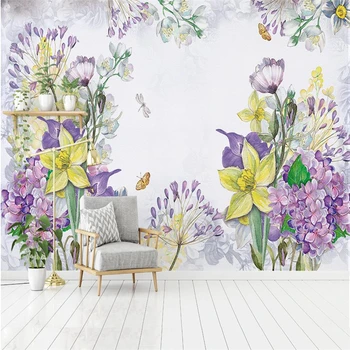 

beibehang Wallpaper wall 3 d retro wallpaper simple 3d embossed floral wallpaper tv background wallpaper for kids room Mural 3d