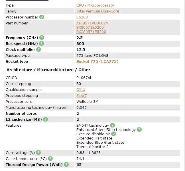 best processor PC computer  Intel  Pentium  Processor E5200   Dual-Core  CPU LGA 775  100% working properly Desktop Processor processors