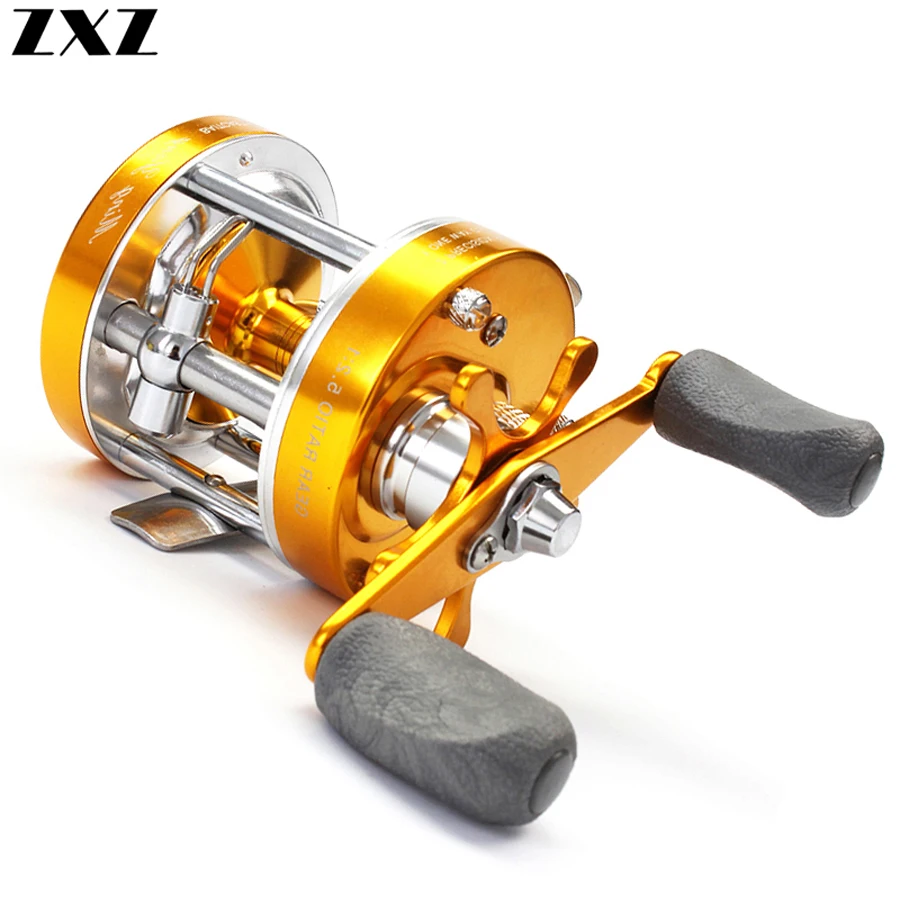 All Metal Carbon Centrifugal Double Brake 5.2:1 Fishing Bait Casting Baitcasting Spinning Reel Power Handle Wheel for Bass Fish