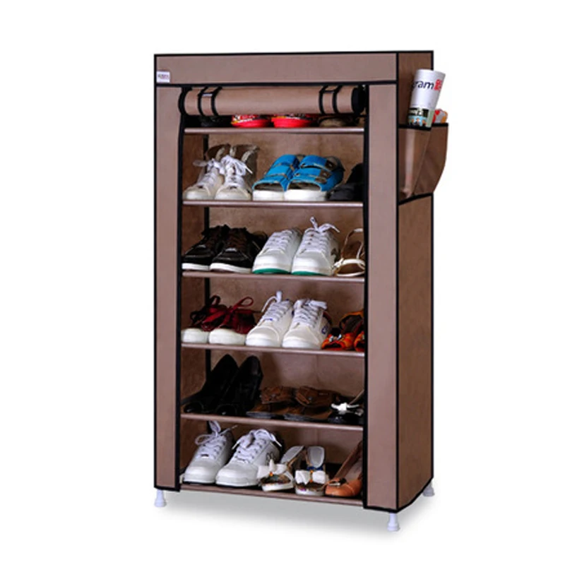 Actionclub Simple Fashion Small Shoes Rack Non-woven Cloth Shoes Storage Cabinet DIY Assembly Shoe Organizer Shelves Furniture