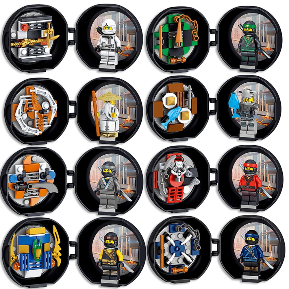 

LegoED Ninja Figures 8 in 1 KAI JAY COLE Lloyd Master Wu Building Block Toys Compatible Legoinglys Ninjagoes Figures Bricks Kids