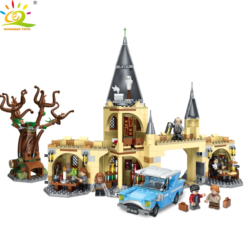 

HUIQIBAO TOYS 843pcs Harry Potter magical castle set Building Blocks For Children Compatible Legoingly City house Figures Bricks