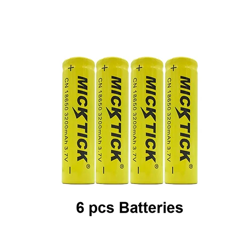 18650 аккумулятор 3200mAh 3,7 V 18650 литий-ионная аккумуляторная батарея для Светодиодный фонарь, литиевая батарея - Цвет: 6 pcs Batteries