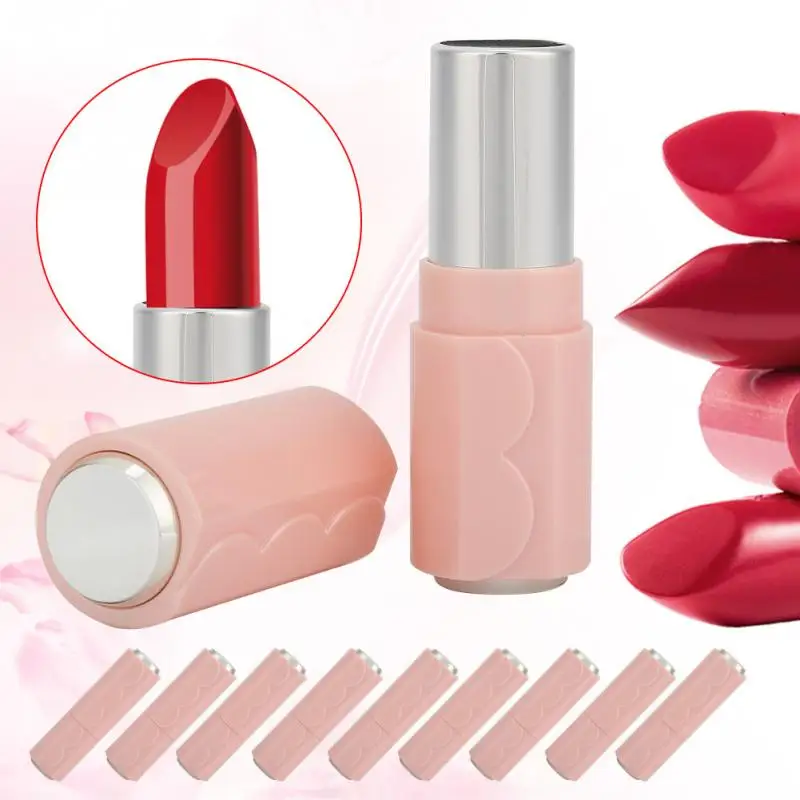 DIY Lipstick Empty Container Lip Balm Tubes 12.1MM Handmade Pink Wave