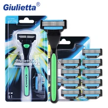 Giulietta мобильный телефон 4 Слои бритвенное лезвие для Для мужчин(1 рукоятка и 10 лезвий) бренд Бритвы Набор для бритья