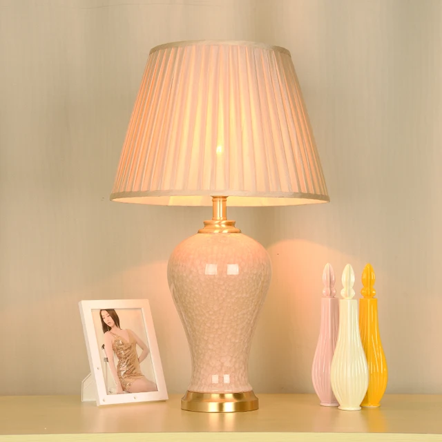 Pink Color Vintage Chinese Bedroom Living Room Wedding Table Lamp Pink Color Vintage Chinese Bedroom Living Room Wedding Table Lamp Jingdezhen Porcelain Ceramic Art