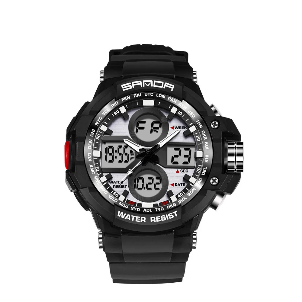 

2017 Colorful Double Display Cold Light Electronic Sport Waterproof Mens Watch Y7821