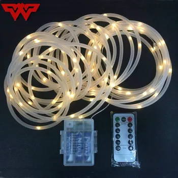 

10/ M 100 leds Transparent tube light string copper lamp 8 function shaking control waterproof battery box free shipping