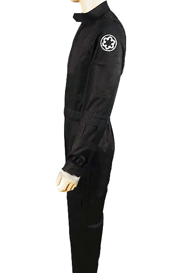 Costumebuy Звездные Войны Имперский пилот боец черный летная куртка костюм для взрослых мужские комбинезон для Хэллоуина Костюм L920