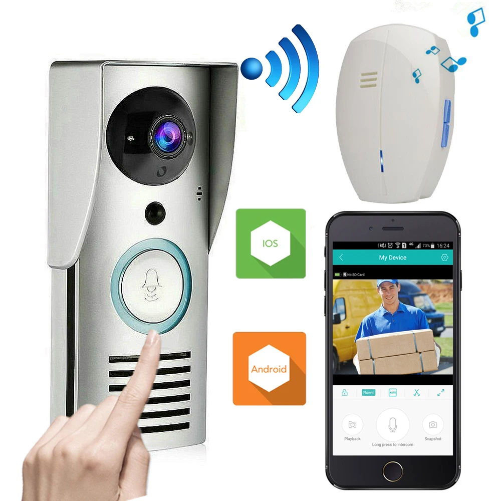 Видеодомофон CUSAM дверной звонок с Wi Fi беспроводная смарт система 720P HD камера